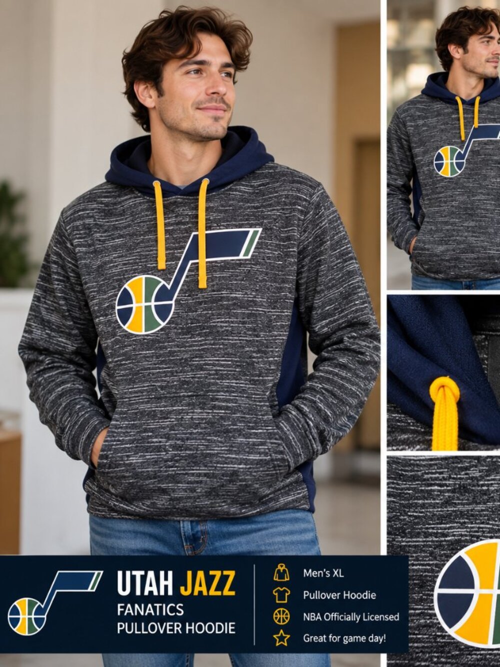 Fanatics Utah Jazz NBA Pullover Hoodie – Men’s XL